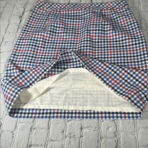 Talbots Gingham Plaid A-Line Skirt size 10 NEW Red Navy Blue Black White - Picture 6 of 16